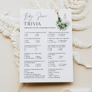 REMY Baby Trivia Baby Shower Game - Poppin Flaskor Inbjudningar