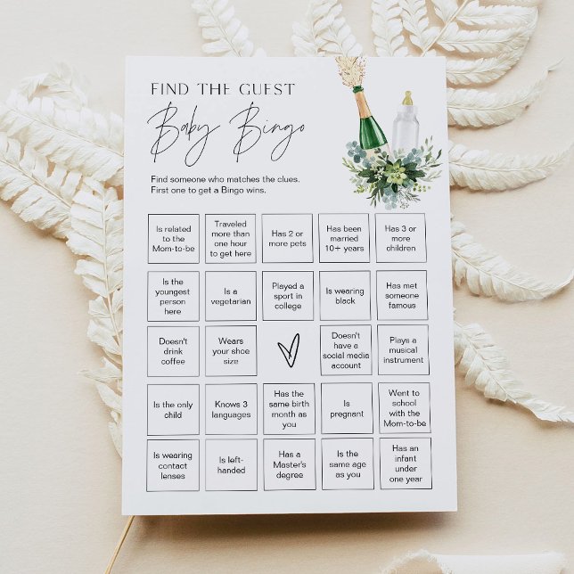 REMY Find the Guest Baby Bingo Game Poppin Flaskor Inbjudningar (Skapare uppladdad)