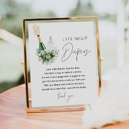 REMY Lent Natt Diaper Baby Shower Sign Poster