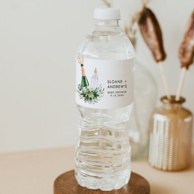 REMY Poppin Flaskor Baby Shower Vattenflaskor Etikett (Skapare uppladdad)