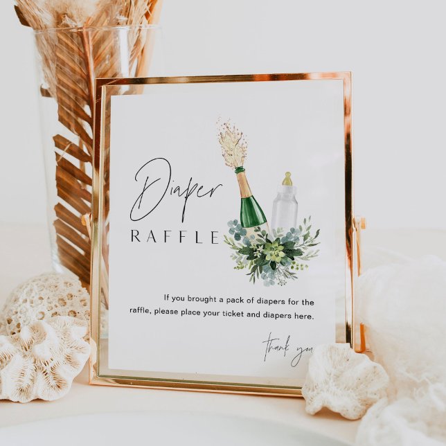REMY Poppin Flaskor Diaper Raffle Baby Shower Sign Poster (Skapare uppladdad)