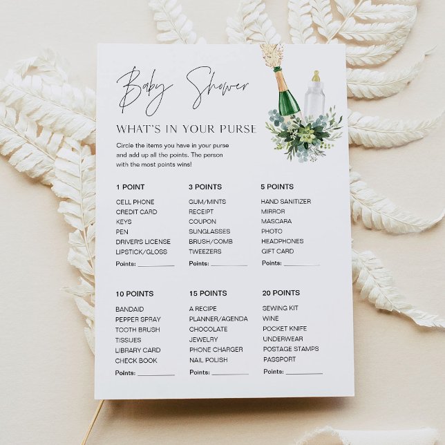 REMY Whin the Purue Baby Shower Game Card Inbjudningar (Skapare uppladdad)