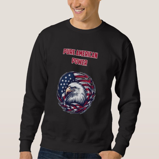 Ren Amerikansk Kraft Patriot Styrka Design Lång Ärmad Tröja (Framsida)