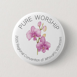 Ren besättning 2025 Rundkonventets pin w Orchids Knapp