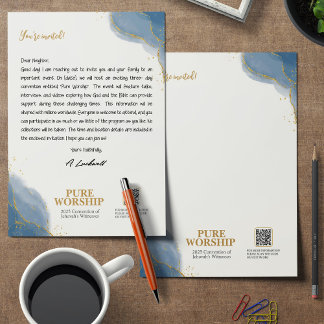 Ren besättning JW 2025 Anpassningsbar Brev Writing Brevhuvud