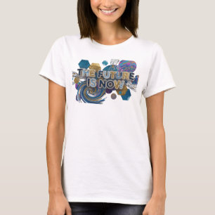 Ren Blå FRAMTIDEN ÄR NU Bärbar Konst T Shirt
