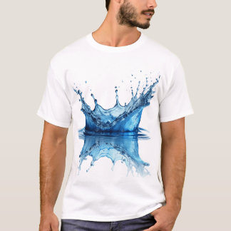 Ren blå vattenstänkeffekt t shirt