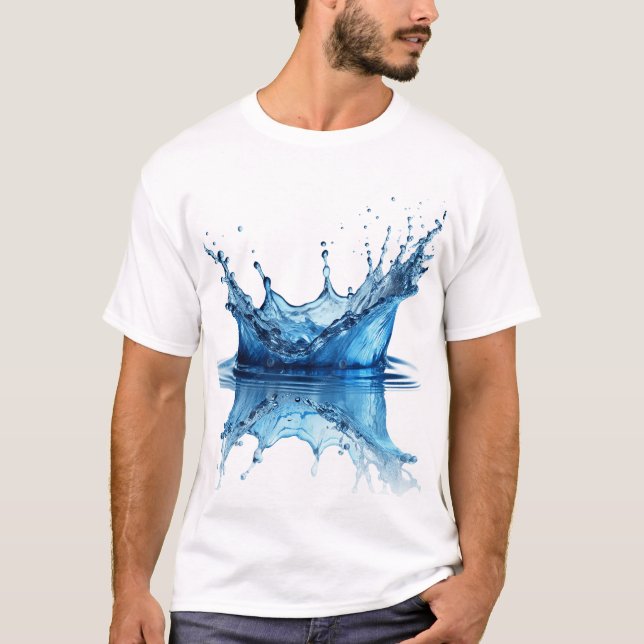 Ren blå vattenstänkeffekt t shirt (Framsida)