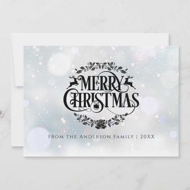 Ren Botanisk Krans God Jul Julkort (Framsida)