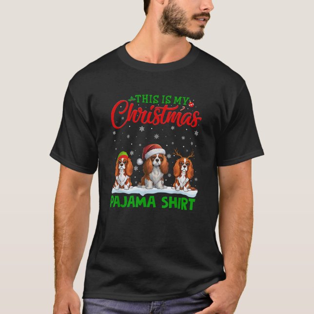 Ren Cavalier King Charles Spaniel Hund Jul T Shirt (Framsida)