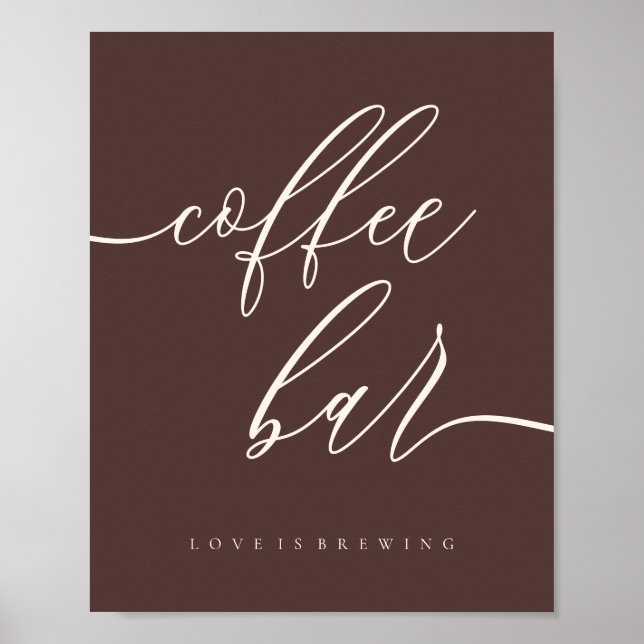 Ren Coffee Bar kärlek bryggning Bröllop choklad Poster (Framsidan)