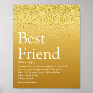 Ren definition av bästa vän Glitter Glam Poster