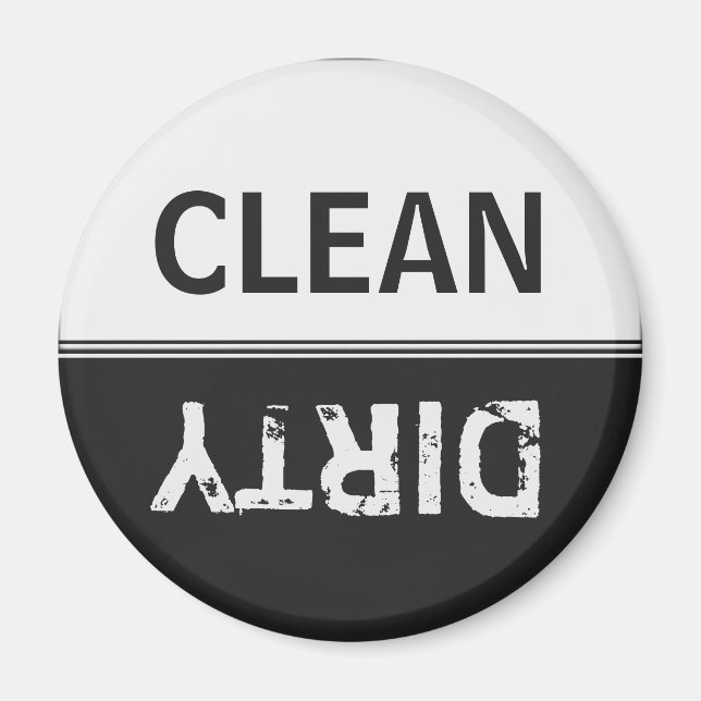 Ren Dirty Black and White Dishwasher Magnet (Framsidan)