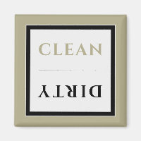 Ren/Dirty Dishwasher Magnet | Sage Black & White