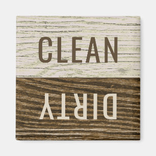 Ren Dirty Dishwasher Rustic Weasted Wood TB Magnet