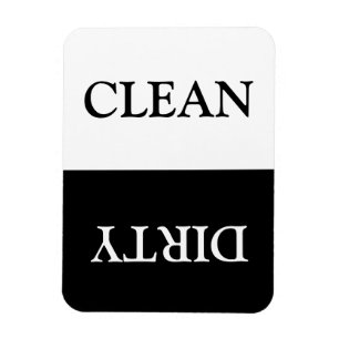 Ren Dirty Dishwasher svart vitt Magnet