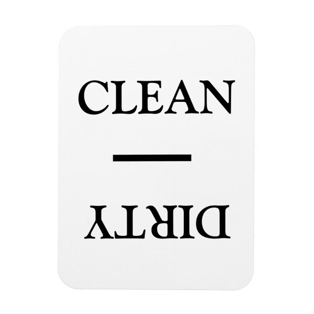 Ren Dirty Dishwasher svart vitt Magnet (Vertikal)