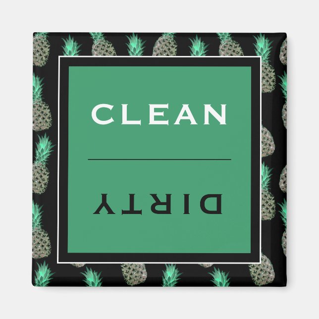 Ren/Dirty Dishwasher | Tropiska ananas Magnet (Framsidan)