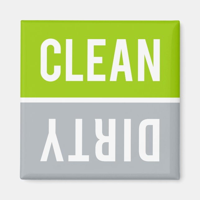 Ren Dirty Lime Green och Grått Dishwasher Magnet (Framsidan)
