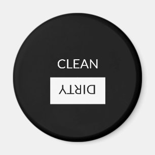 Ren Dirty, OFF Dishwasher Tvätt, svart vit Magnet