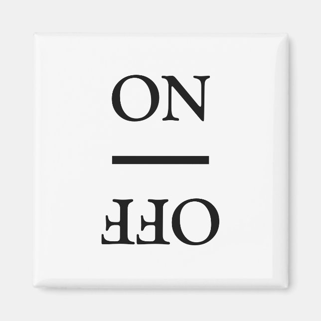 Ren Dirty ON, OFF Dishwasher Tvätt, svart vitt Magnet (Framsidan)