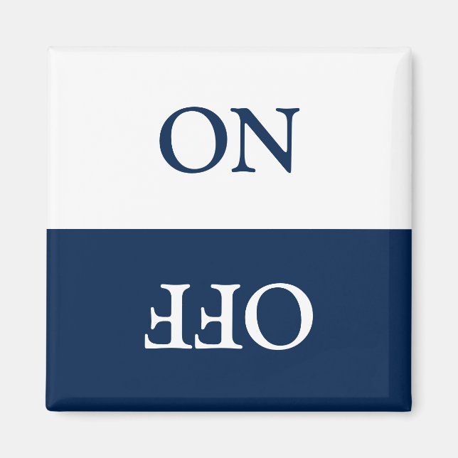 Ren Dirty, PÅ OFF Dishwasher Tvätt blå, vit Magnet (Framsidan)