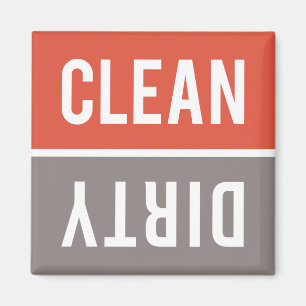 Ren Dirty Red-Orange och Warm Grått Dishwasher Magnet