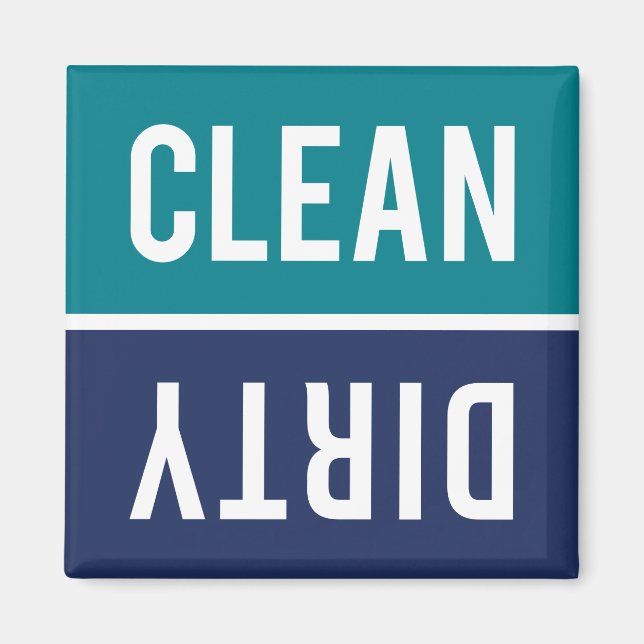 Ren Dirty Teal and Navy Blue Dishwasher Magnet (Framsidan)