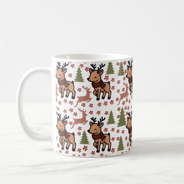 Ren djur söt blomsterkruka kaffemugg (Vänster)