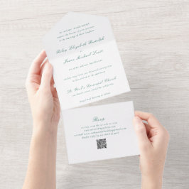 Ren Elegant Grön QR-kod Elegant Bröllop