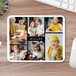 Ren Elegant Svarta vita familjen 6 Fotokollage Musmatta