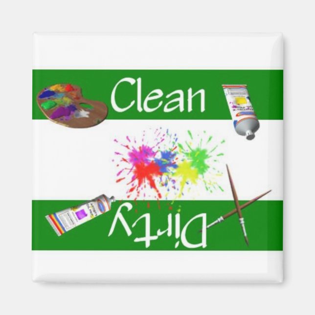 Ren eller smutsig artist Dishwasher Magnet (Framsidan)