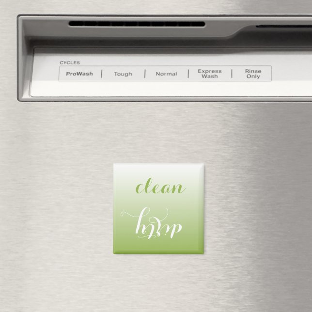 Ren eller smutsig bläckfiskmagnet för Apple-Grönt Magnet (In Situ (Dishwasher))