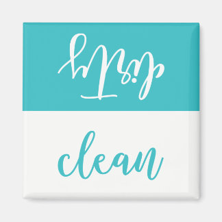 Ren eller smutsig Dishwasher Magnet (Aqua & White)