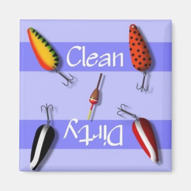 Ren eller smutsig fiskedagermagnet magnet (Framsidan)