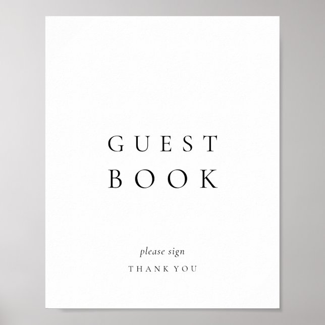 Ren Enkel Minimalistisk Bröllopsgäst Poster (Framsidan)