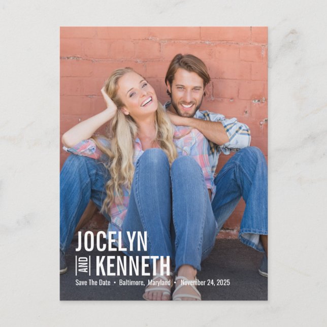 Ren enkelhet, redigerbar FÄRG sparar datumet Vykort (Framsida)