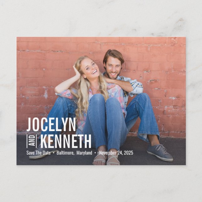 Ren enkelhet, redigerbar FÄRG sparar datumet Vykort (Framsida)