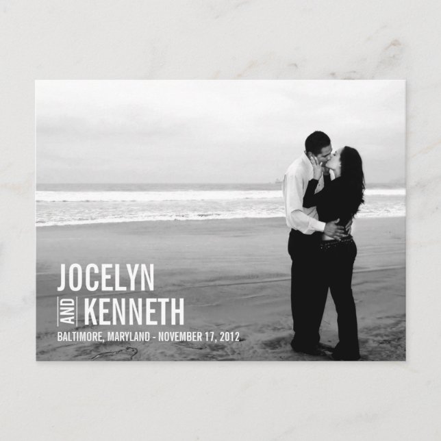 Ren enkelhet Spara datum vykort - Vit (Framsida)