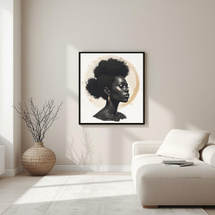 Ren Essens – Modern Svart Porträtt III Poster