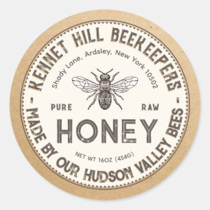 Ren etikett för rå honung Kraft French Bee