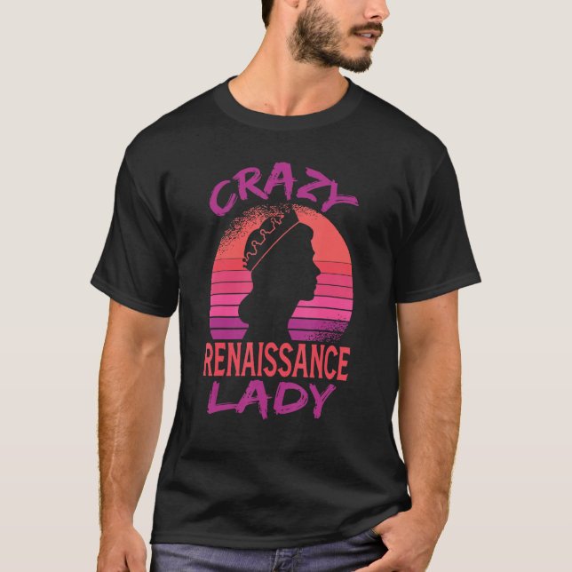 Ren Fair Woman Knight Mor Renaissance Lad T Shirt (Framsida)