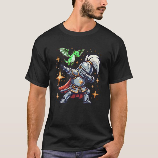 Ren Faire Dabbing Medieval Knight Dragon Funny Ren T Shirt (Framsida)