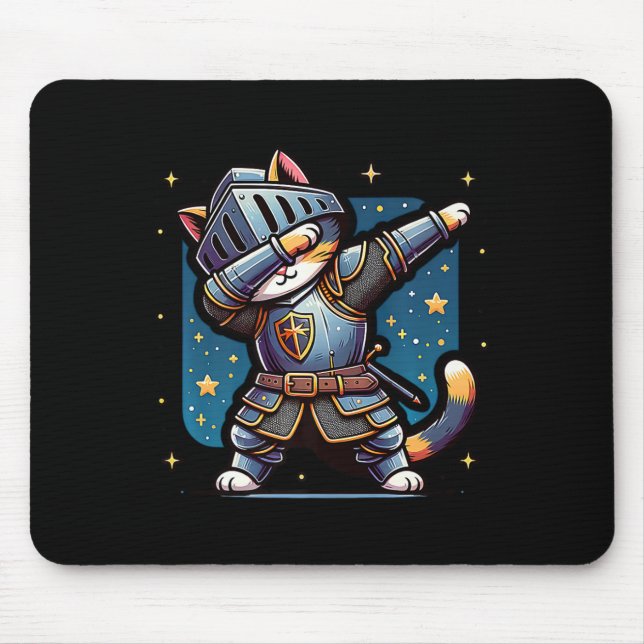Ren Faire Medieval Knight Dabbing Cat Kitten Funny Musmatta (Framsidan)