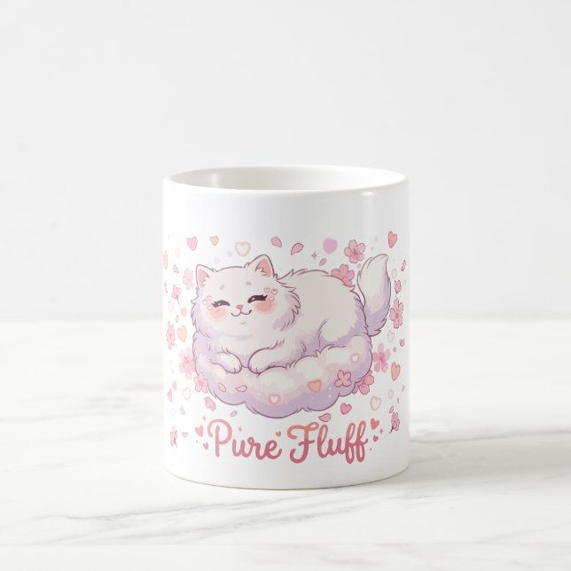 Ren Fluff Kawaii Katt Kaffemugg (Center)