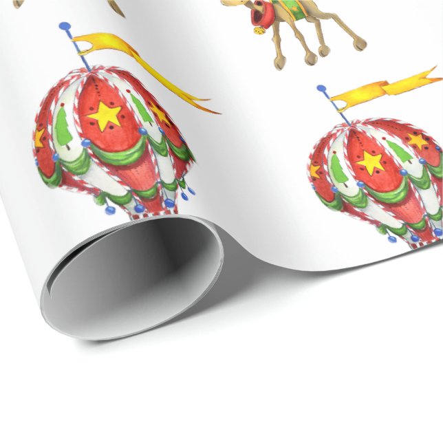 Ren flyger med ballong presentpapper (Rullad Hörn)