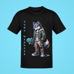 Ren Galenhet Manar för Tonåring Varg Skateboarder- T Shirt