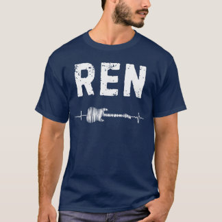 Ren Gitarr Heartbeat Musik Gitarrist Retro Vintage T Shirt