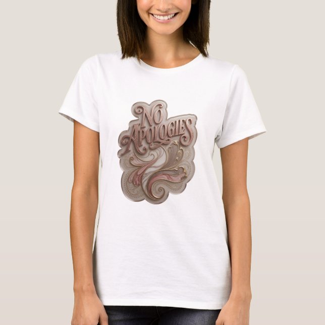 Ren Gold INGA UNDSKYLTER Text Design T Shirt (Framsida)