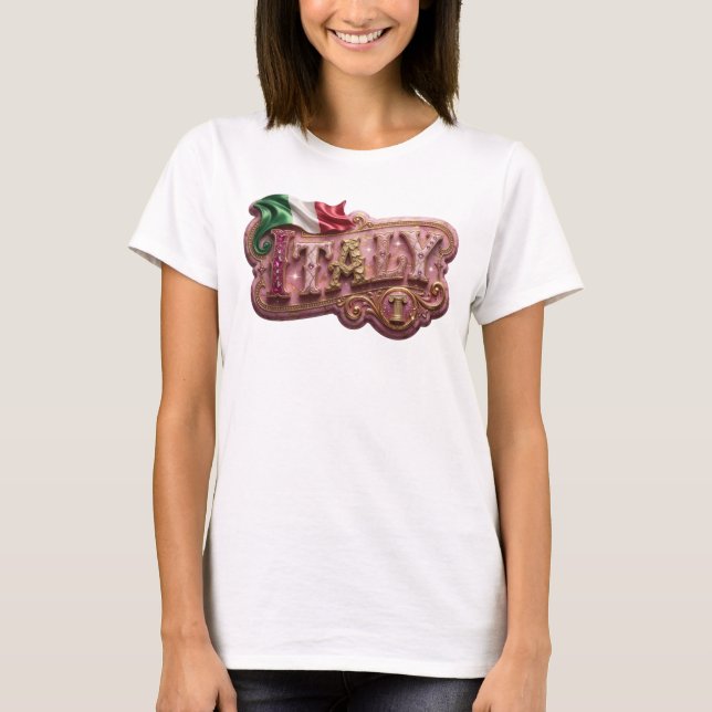 Ren Gold ITALY Text Design T Shirt (Framsida)